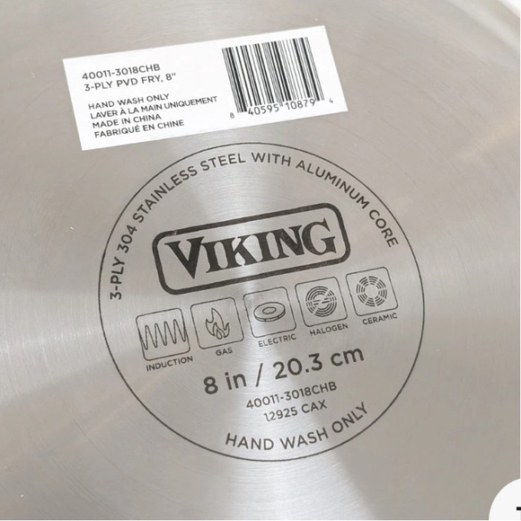 NWT VIKING 8 Inch Stainless Steel Omelette Fry Pan with Copper Handle - Picture 3 of 6